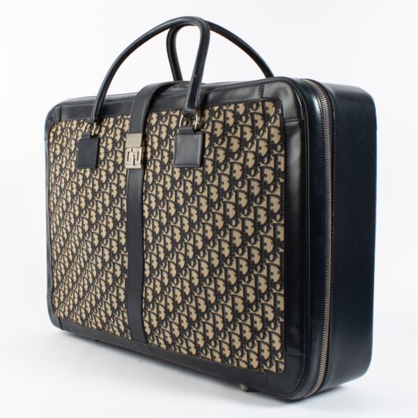 Christian Dior Vintage Blue Oblique Suitcase