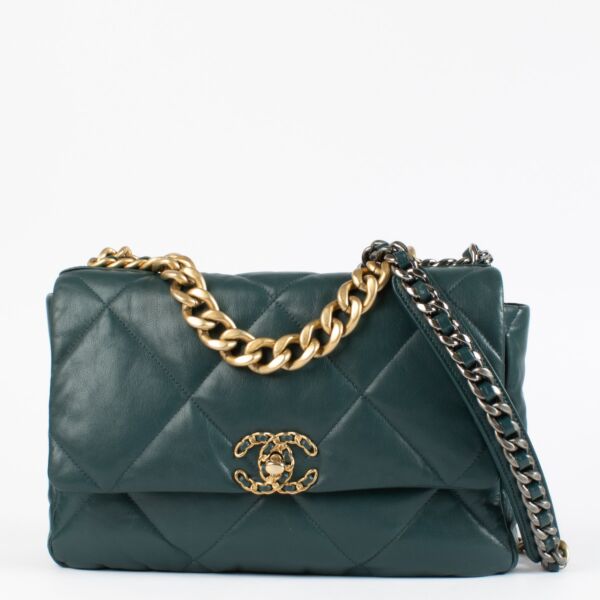 Chanel Green Large Chanel 19 Bag for the best price at Labellov
