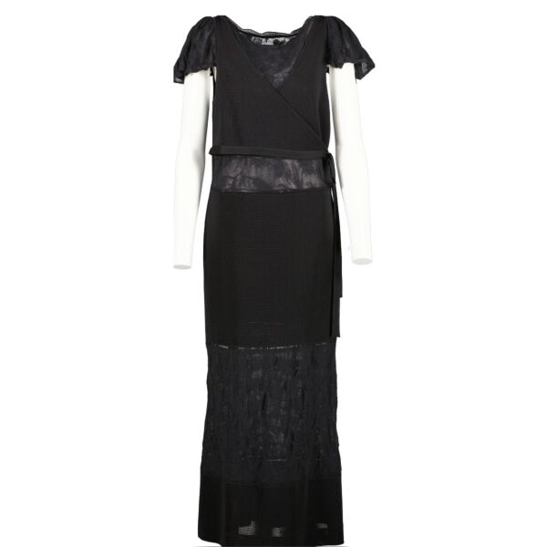 Shop 100% authentic Chanel 11S Black Knit Maxi Dress at Replica Shoes .