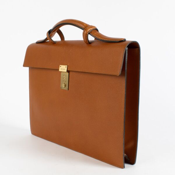 Delvaux Message Camel 'Slekely 1992' Briefcase