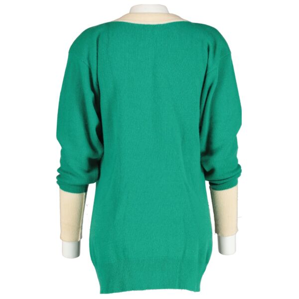 Chanel Green Cashmere Cardigan