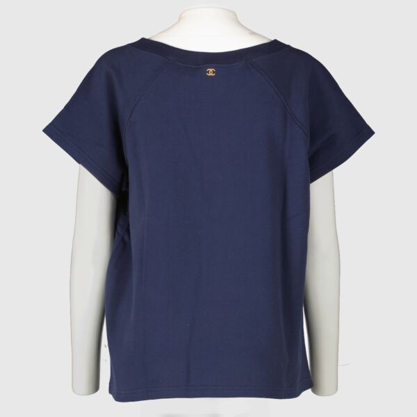 Chanel 18C Navy Cotton T-Shirt - Size M