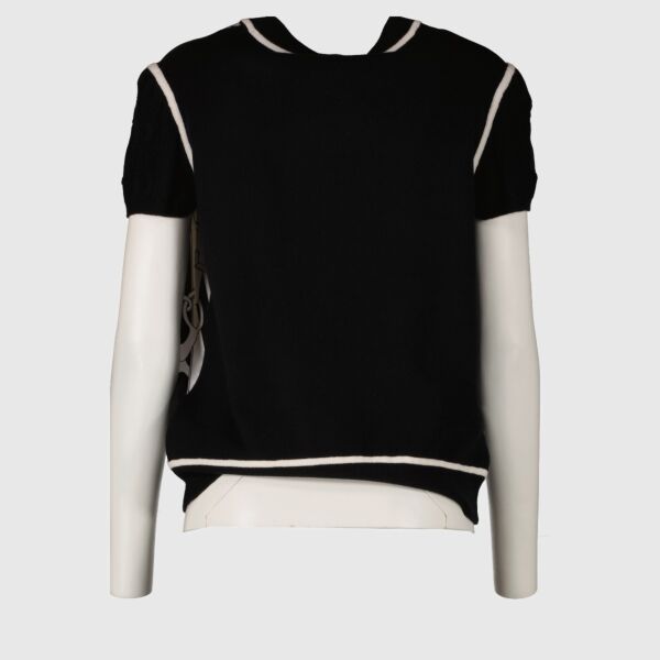 Hermès "Promenade du Matin Remix" Short-Sleeve Twillaine Sweater - Size FR40