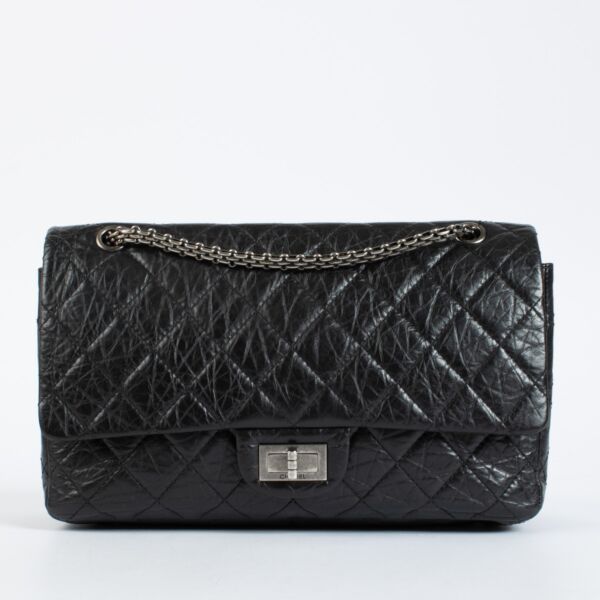 Chanel Black Aged Calfskin Maxi Reissue 2.55 Bag