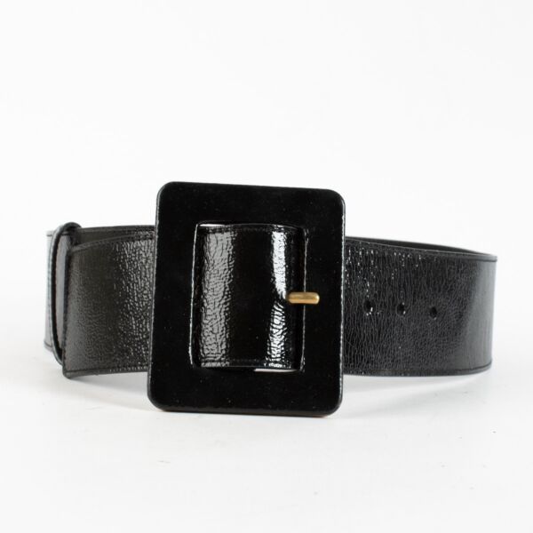 Saint Laurent Patent Black Belt - Size 80