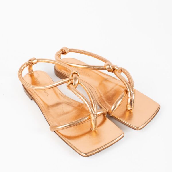 Bottega Veneta Rosé Knotted Sandals - size 37