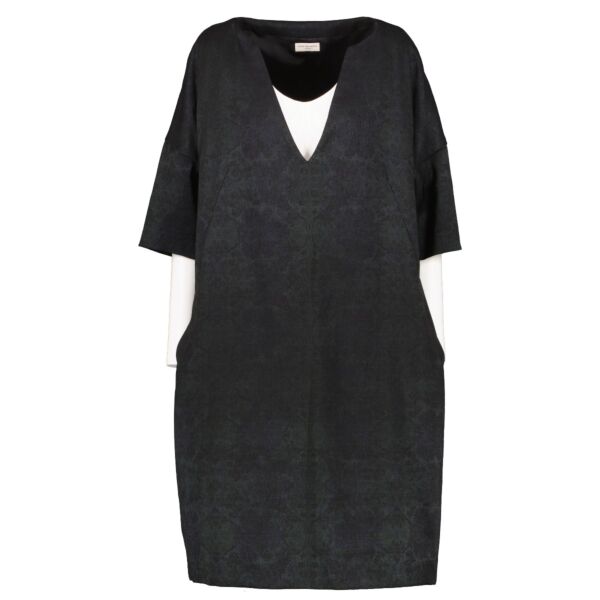 Dries Van Noten Black/Green Shimmer Dress - Size FR44