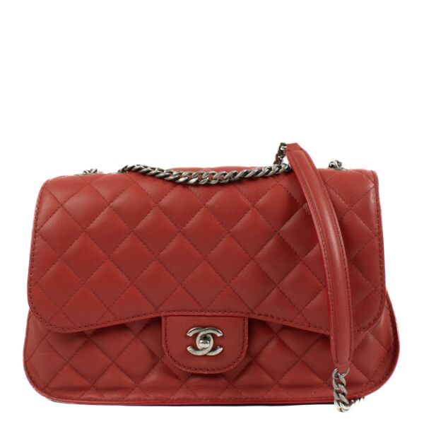 Buy authentic second hand Chanel Red Goatskin Large Flap Bag at Replica Shoes  