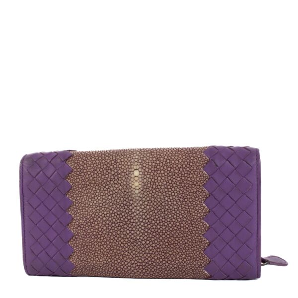 Bottega Veneta Purple Galuchat Wallet