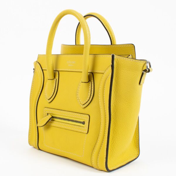 Celine Yellow Luggage Nano Top Handle