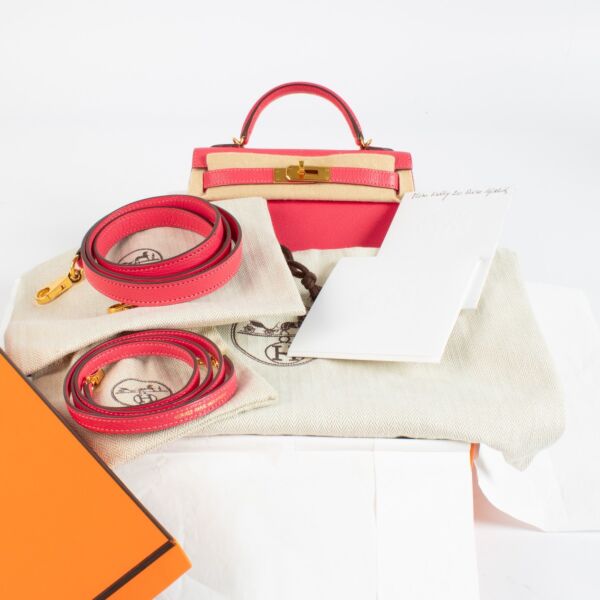 Hermès Kelly Mini II Rose Lipstick Chevre Mysore GHW