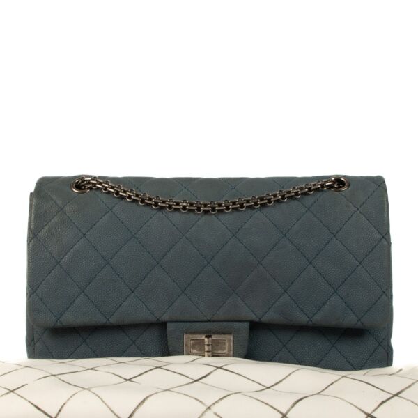Chanel Jeans Blue Matte Caviar Maxi Reissue 2.55 Bag