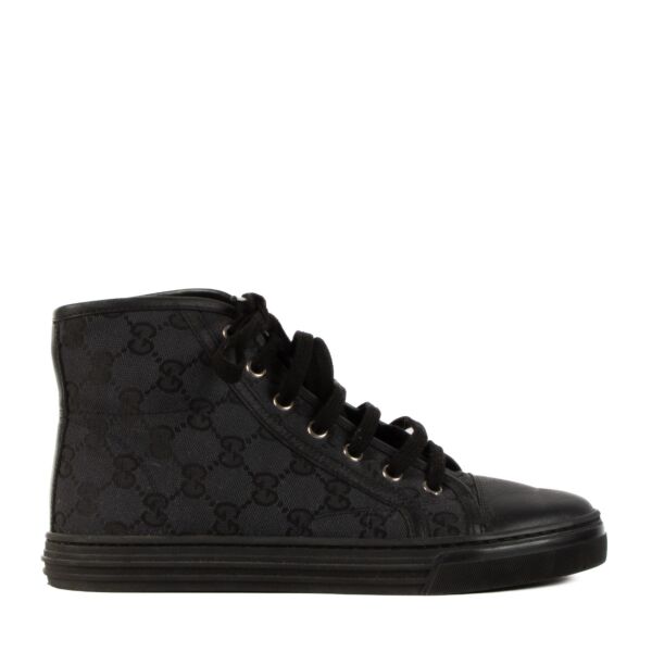 Gucci Black GG Canvas High-Top Sneakers - Size 36