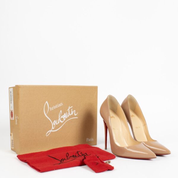Christian Louboutin Nude Patent So Kate 120 Pumps-Size 40