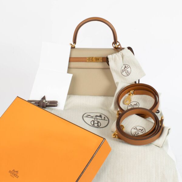 Hermès HSS Kelly 25 Gold/Gris Tourterelle Epsom BGHW
