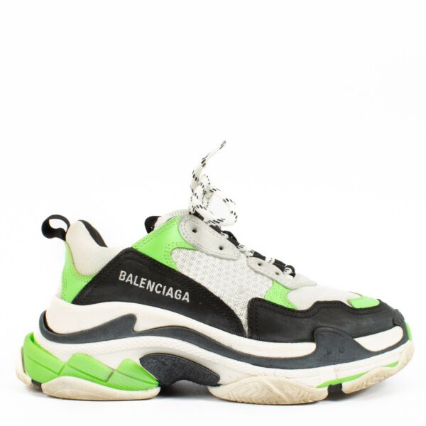 Buy authentic second hand Balenciaga Lime Black Triple S Sneakers - Size 37 at Replica Shoes  