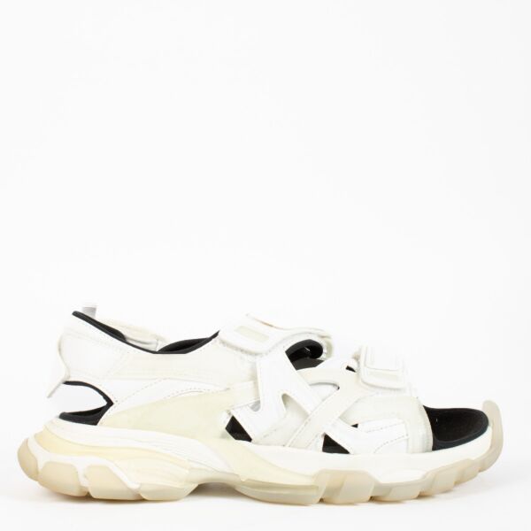 Authentic preloved Balenciaga White Track Sandals on Replica Shoes 