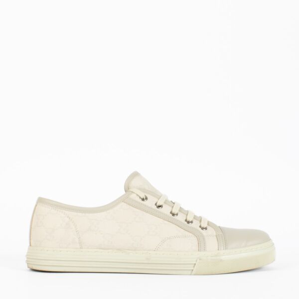 shop 100% authentic second hand Gucci Grey GG Supreme Sneakers - Size 42 on Replica Shoes 