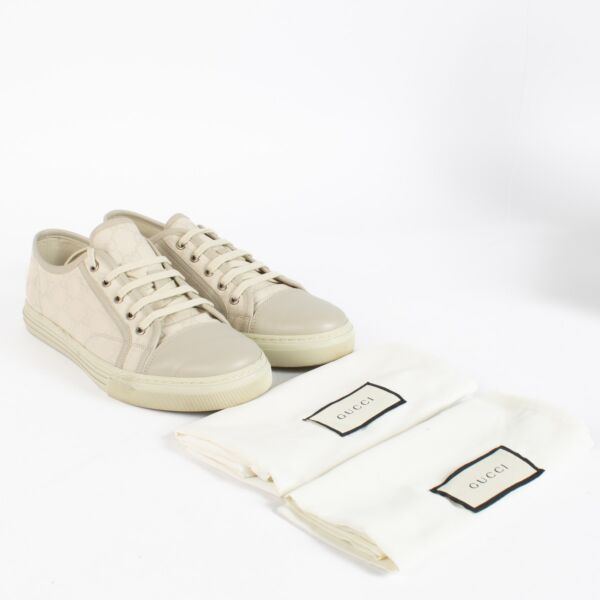Gucci Grey GG Canvas Sneakers - Size 42