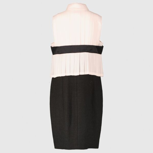 Chanel 09P Pink Silk Bow Tweed Dress - Size 42