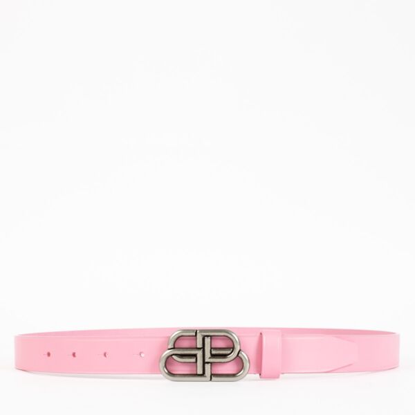 Balenciaga Pink BB Belt-Size 105