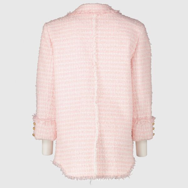 Balmain Pink Tweed Jacket - Size FR 44 