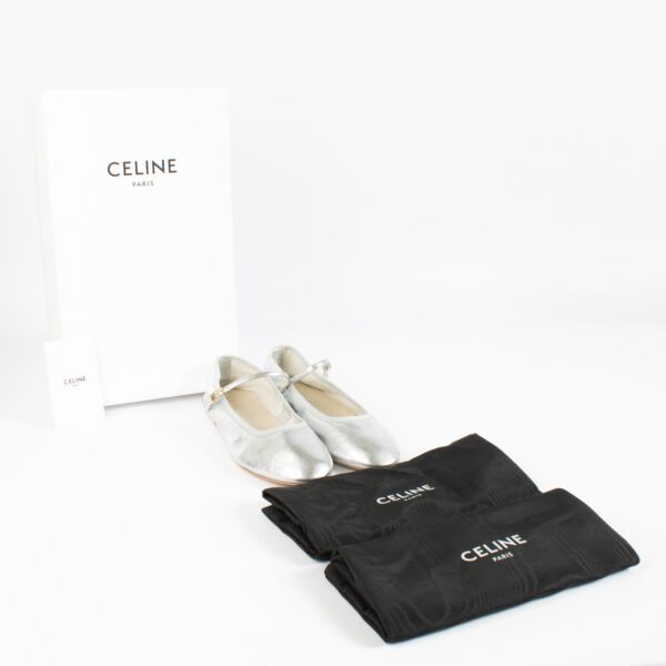 Celine Silver Leather Ballerina Flats - size 40