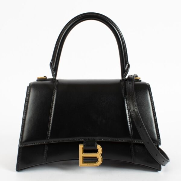 Shop the authentic Balenciaga Black Hourglass Small Bag second hand on Replica Shoes .