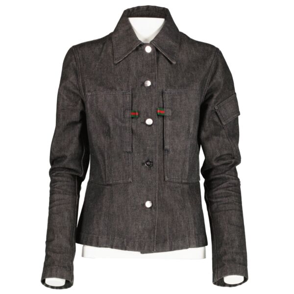 Shop 100% authentic second hand Gucci Denim Blazer Jacket on Replica Shoes 