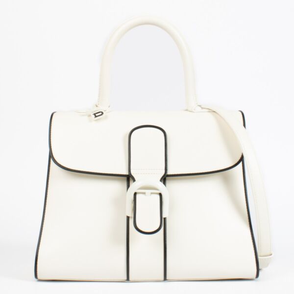 Authentic preloved Delvaux White Box Calf Brillant MM Illusion on Replica Shoes 