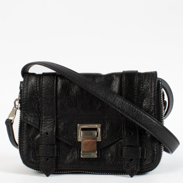 Proenza Schouler Black Paper Zip PS1 Mini Bag