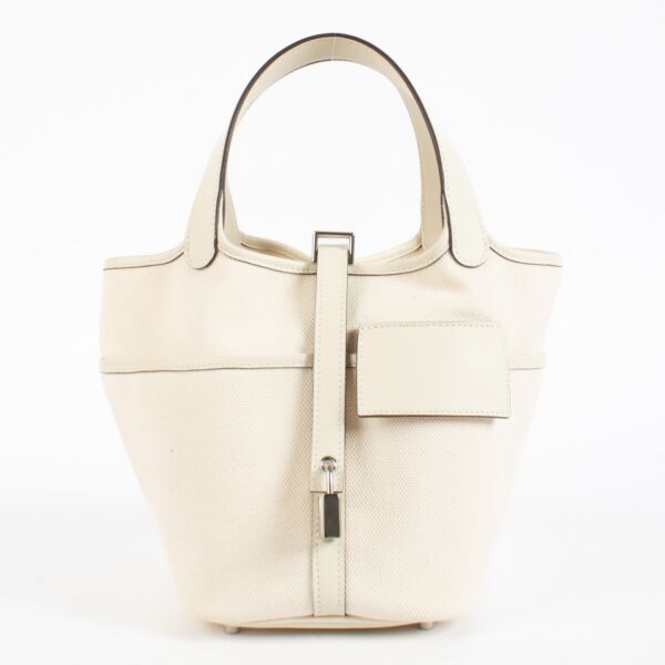 Hermès Picotin Cargo 18 Nata Toile Goeland/Swift PHW