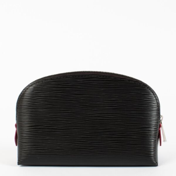 authentic preloved Louis Vuitton Black Epi Leather Cosmetic Pouch on Replica Shoes 
