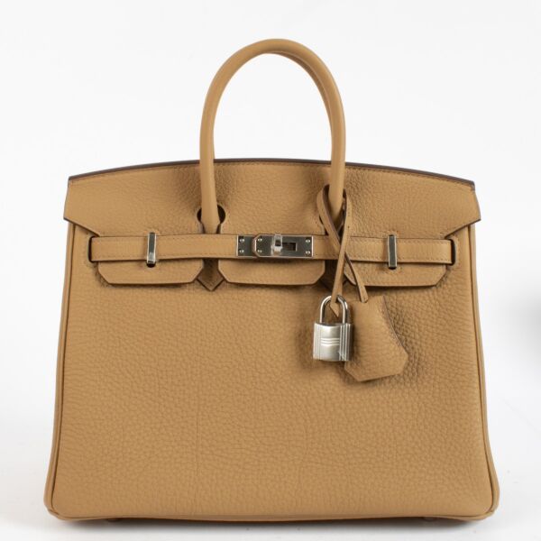 Brand new store fresh 2025 Hermès Birkin 25 Biscuit Togo Palladium Hardware