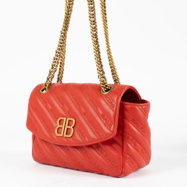 Balenciaga Red BB Round Small Bag