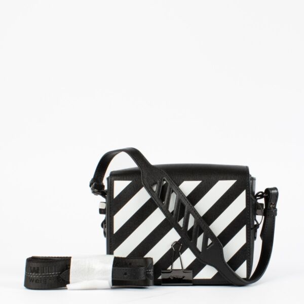 Off-White Black Diag Binder Clip Bag