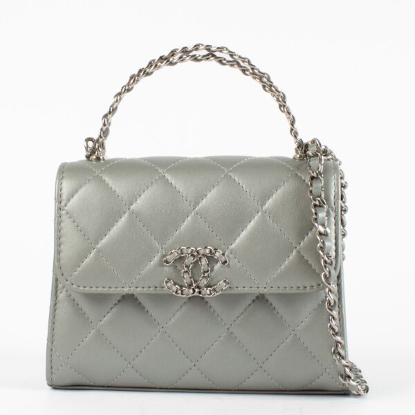Chanel Leather Matelassé Bag in quilted lambskin with silver hardware at Replica Shoes 