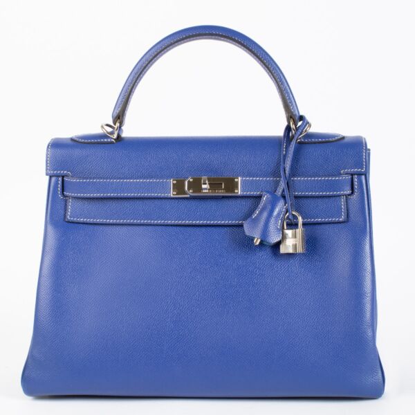 Hermès Kelly 32 Candy Collection Bleu Electrique/Mykonos Epsom PHW