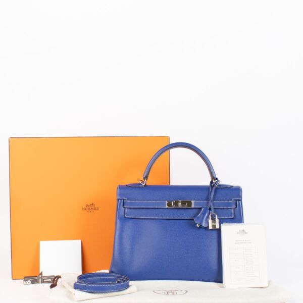 Hermès Kelly 32 Candy Collection Bleu Electrique/Mykonos Epsom PHW