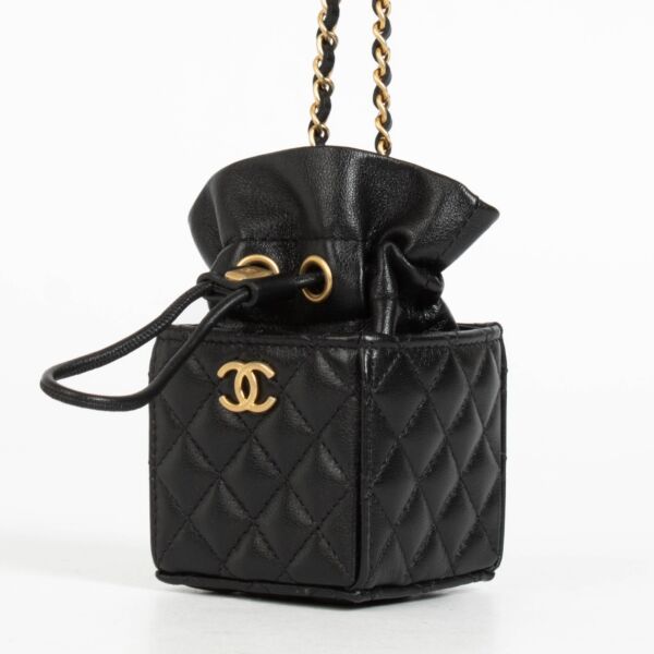 Chanel Black Lambskin Micro Box Bag