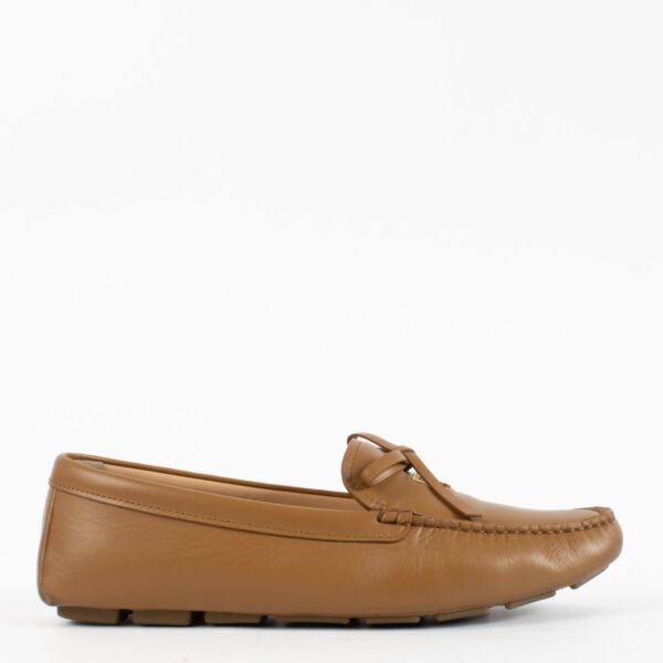 Authentic preloved Prada Caramel Loafers - Size 41 on Replica Shoes 