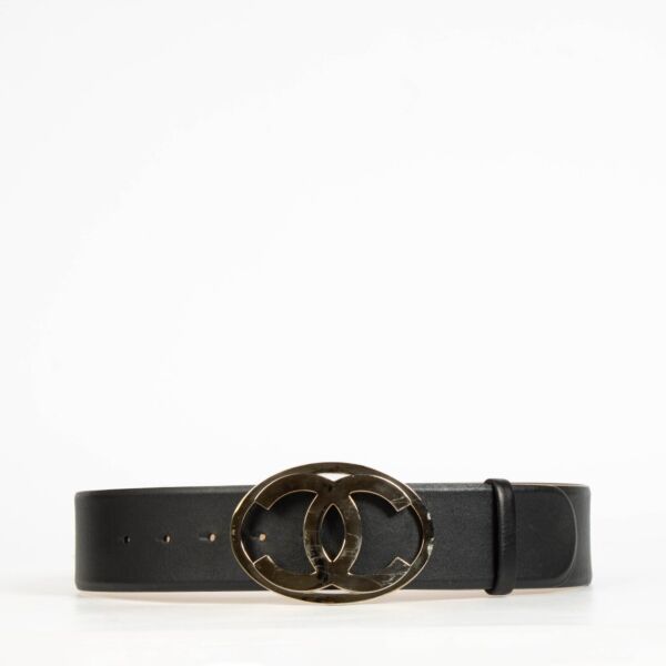 Authentic pre-loved Chanel Black Buckle Belt - Size 75 on Replica Shoes 
